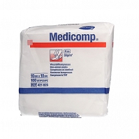 Medicomp niejałowe kompresy z włókniny 10 x 10 cm 100 sztuk