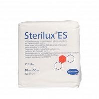 Sterilux ES kompresy z gazy 10 x 10 cm 100 sztuk 8 warstwowe